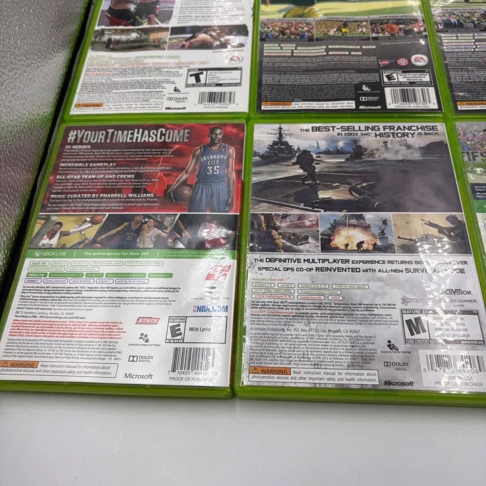 Microsoft Xbox 360 Video Game Lot 12 Games Halo COD NCAA Football 13 Good Bundle